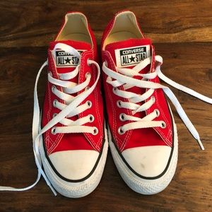 Red Converse Sneakers - Size 7